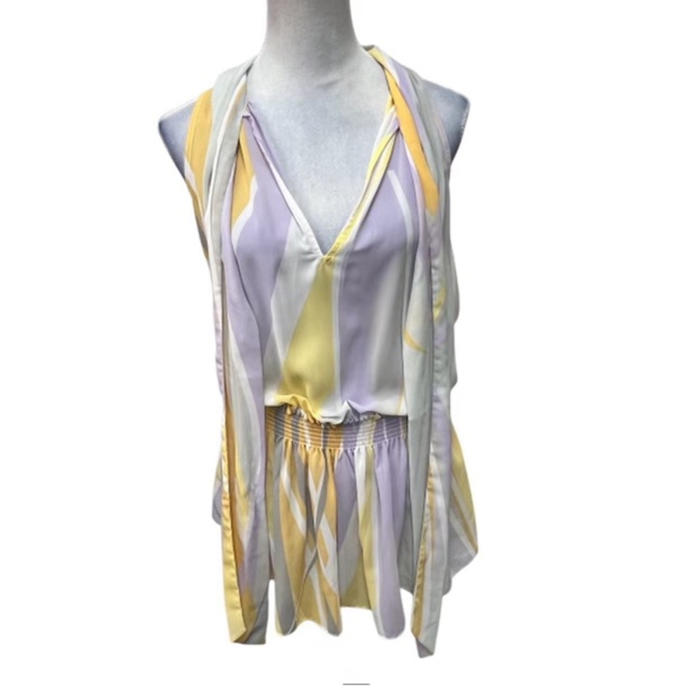 Essentials by A. B. S. Lilac Sleeveless Sheer Shirt w/ Neck Tie (NWT) Size: XL